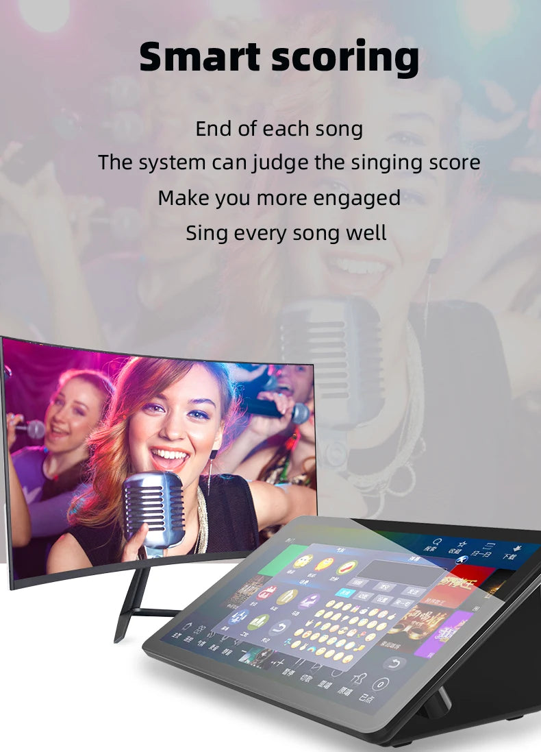 15.6-inch karaoke player, capacitive touch screen karaoke all-in-one machine, Android dual system with youtube, 1200k song downloads in the cloud