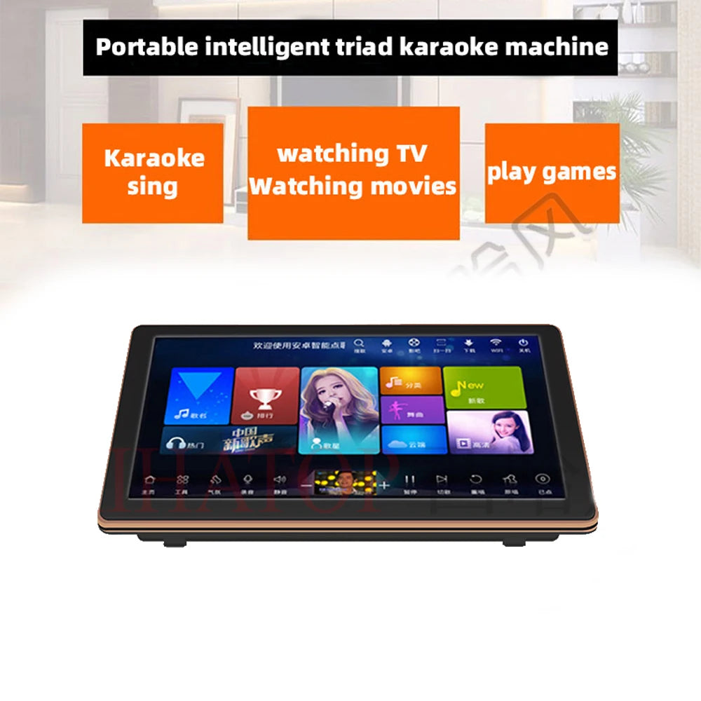 15.6-inch karaoke player, capacitive touch screen karaoke all-in-one machine, Android dual system with youtube, 1200k song downloads in the cloud